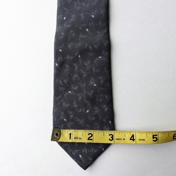 Vintage Pierre Balmain Silk Modern Width Tie Grey Sage Pink Blue - 57" - Picture 5 of 5